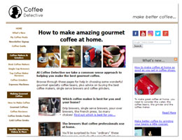 Coffee Detective homepage