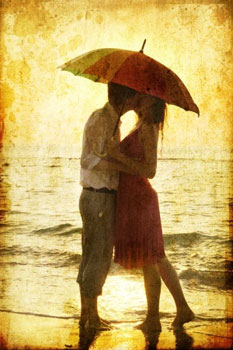 Attractive couple on beach
