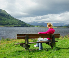 Sitting by a lake and thinking